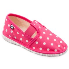 Children's slippers - pink dots