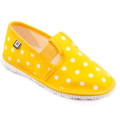 Children's slippers - yellow dots