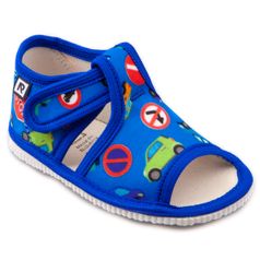 Children's slippers- blue cars