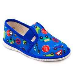Children's slippers - blue cars
