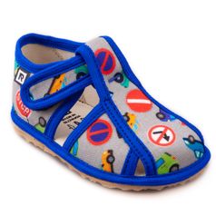 Children's slippers – gray cars