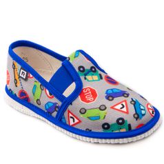 Children's slippers - gray cars
