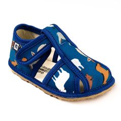 Children's slippers – blue farm