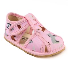 Children's slippers – pink farm