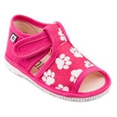 Children's slippers- paw pink