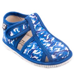 Children's slippers – camouflage blue