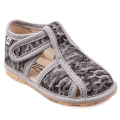 Children's slippers – camouflage gray
