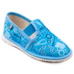 Children's slippers - blue tools