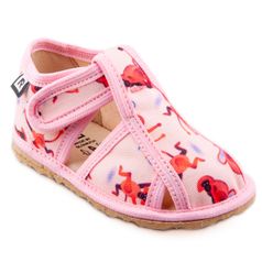 Children's slippers – pink mankey