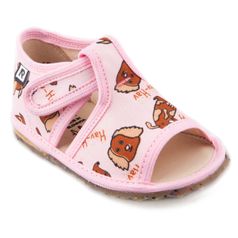 Children's slippers-pink dog