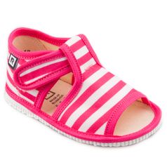 Children's slippers- pink stripes