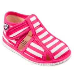 Children's slippers –pink stripes