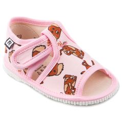 Children's slippers- pink dog