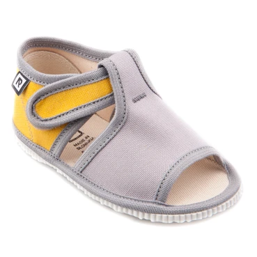 Children's slippers- gray yellow