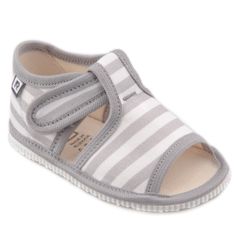 Children's slippers- gray stripes