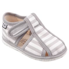 Children's slippers – gray stripes