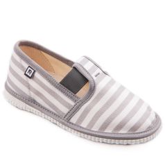 Children's slippers - gray stripes
