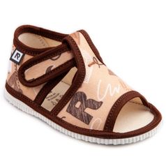 Children's slippers- brown school