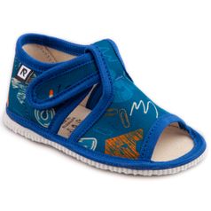 Children's slippers- blue school