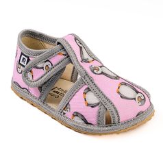 Children's slippers – pink penguin