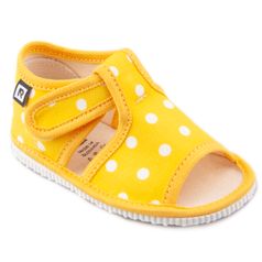 Children's slippers- yellow dots