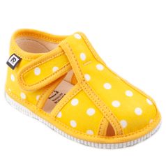 Children's slippers – yellow dot
