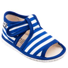 Children's slippers- blue stripes